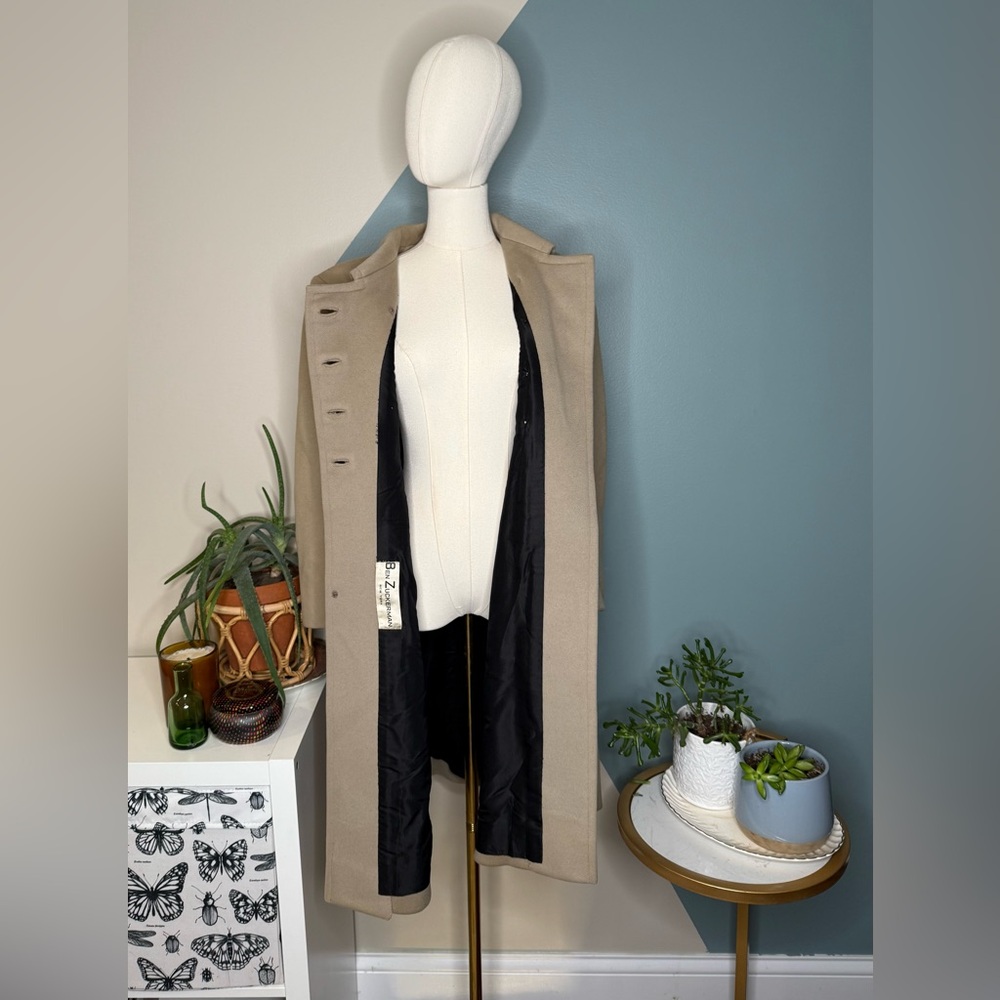 Ben Zuckerman for Lord & Taylor Vintage 1960s Wool Coat Taupe Fit & Flare Size 8 - Picture 3 of 15